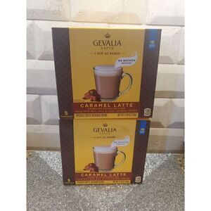 GEVALIA- 2-Cafe At Home Caramel Latte  Specialty Coffee Beverage Blend 5 Serving